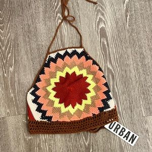 Urban Outfitters crocheted crop halter NWT